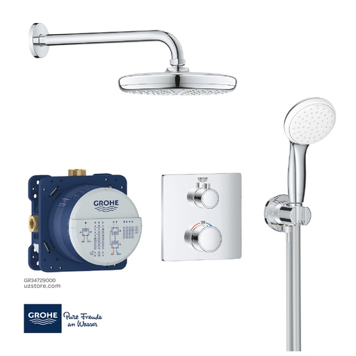 [GR34729000] GROHE Grohtherm Perfect shower set with Tempesta 210 , 34729000 , chrome