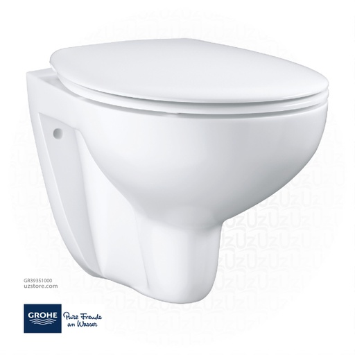 [GR39351000] جروهي Bau Ceramic Wall Hung WC set rimless soft close 39351000
