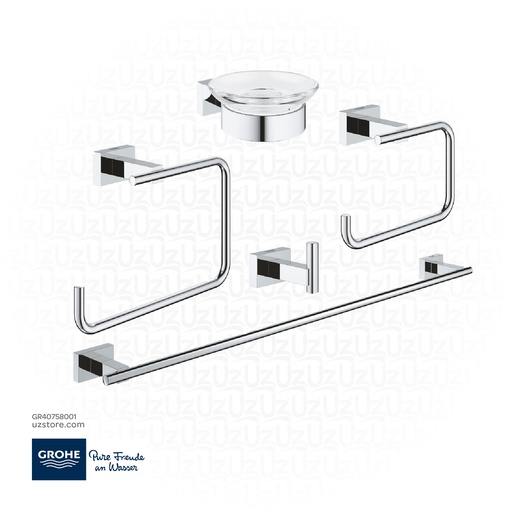 [GR40758001] GROHE Essentials Cube Master bathroom accessories set 5-in-1 , 40758001 , chrome