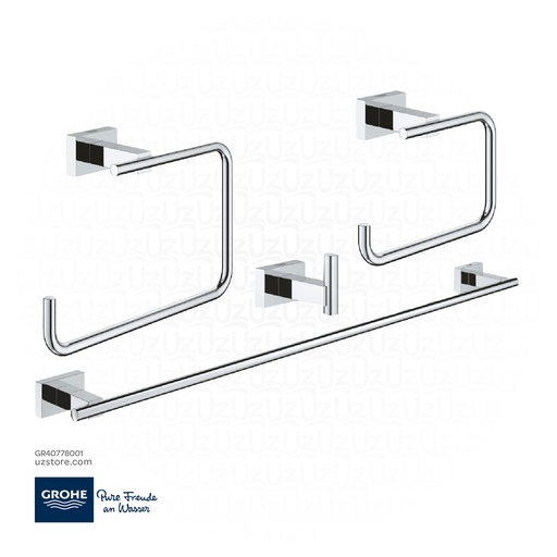 [GR40778001] GROHE Essentials Cube Master bathroom accessories set 4-in-1 , 40778001 , chrome