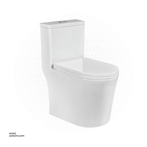 [WC812] Tornado Siphonic One-piece Toilet S-TRAP 300MM PP seat cover BO-9053