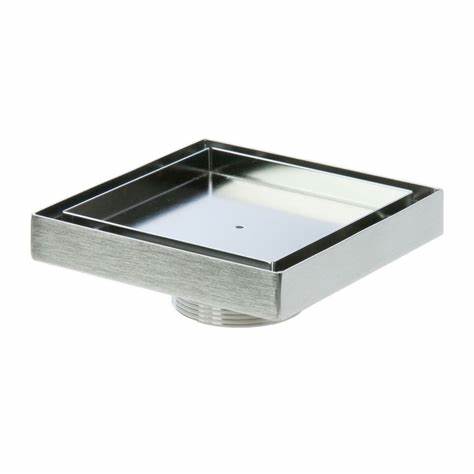[P4-D50] Drainex Stainless Steel 316 Grade Floor drain grating recessed / Tile in fill Drain with 4" outlet OMANITE 150 X 150 OMNT-S36-15-RCS