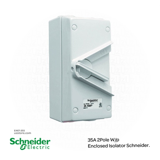 [E467-35S] Schneider 35A 2Pole Isolator Switch WeatherProof (WHD35) IP66