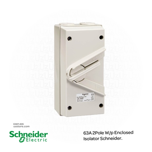 [E467-63S] 63A 2Pole W/p Enclosed Isolator Schneider