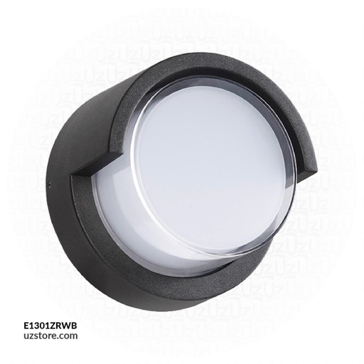 [E1301ZRWB] LED Outdoor Wall LIGHT W230-10W WW Round Black