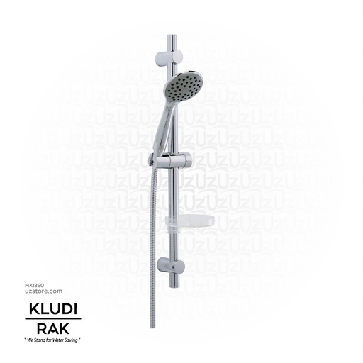 [MX1360] KLUDI RAK Shower Set (120MM) L=600mm, (Hand Shower + Hose + Bar+ Soap Dish) 1S RAK62001 