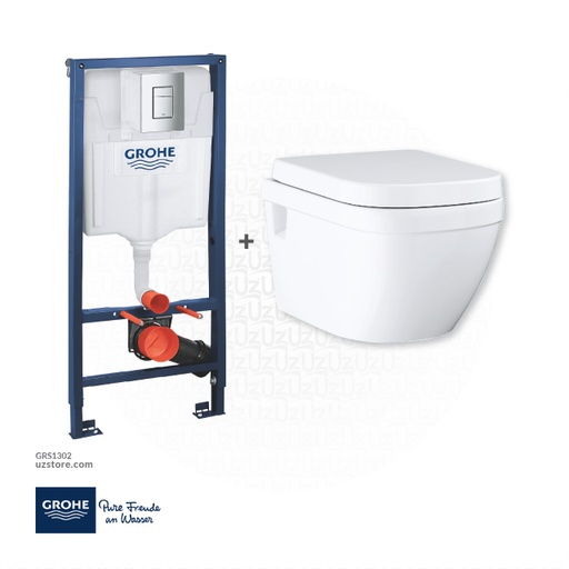 [GRS1302] جروهي يورو سيراميك  Concealed WC Bundle 302 ( جروهي Rapid SL + مرحاض / حمام معلَّق على الجدار  )