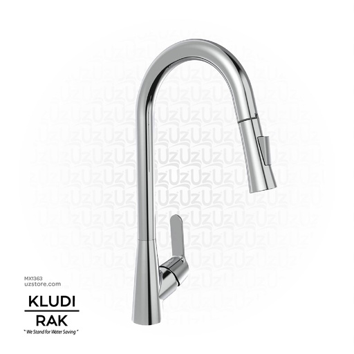 [MX1363] KLUDI RAK Peak Pull Out Sink Mixer with Dual Function Sprayer Head,
RAK18072