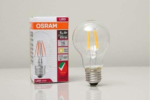 [EMF4.5W] Osram Lamb 4.5W, E27, CLEAR CANDLE, 2700K