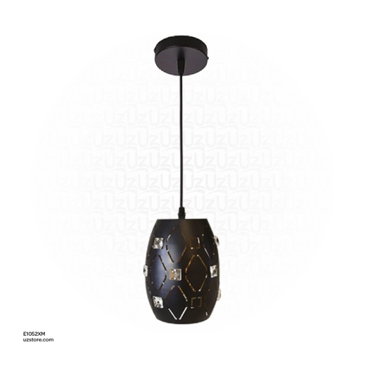 [E1052XM] Black Single Pendant Light E27 7947/1