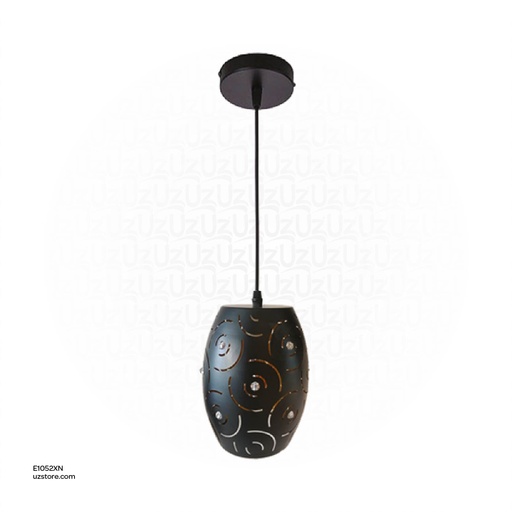 [E1052XN] Black Single Pendant Light E27 7948/1