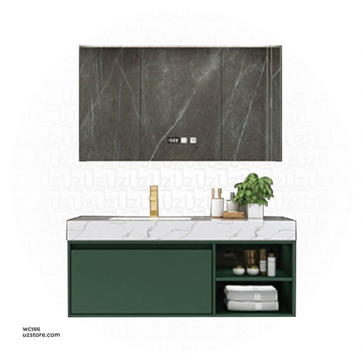 [WC186] WashBasin Cabinet With led mirror cabinet RF-4842 green 100*50