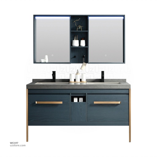 [WC197] WashBasin Cabinet With led mirror cabinet PL-2635 Dark Blue  150*50*81 CM