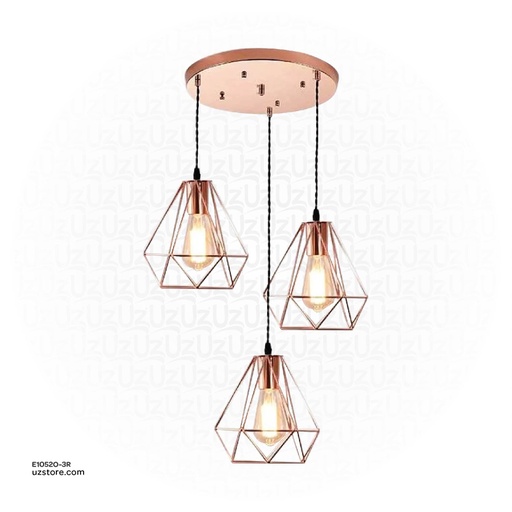 [E1052O-3R] Rose Gold Diamond Pendant Light 7921/3  250*240