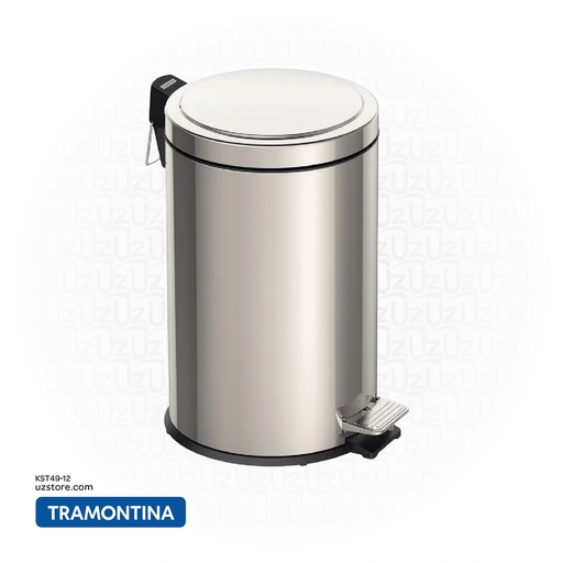 [KST49-12] Tramontina Stainless Steel Pedal waste bin 12 ltr 94538/112