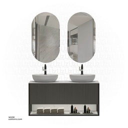 [WC216] Double WashBasin Cabinet and Double Mirror with Led Light KZA-2138120   120*50*52 CM