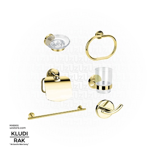 [MX890G] KLUDI RAK Caliber Bathroom Accessories Set ( 6 pcs ) Gold,
 RAK21021.GD1