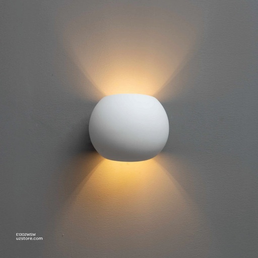 [E1302WSW] White Gypsum Wall Light G9 310008