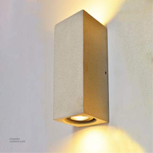 [E1302DES] Grey Cement Led Outdoor Wall light 2*6W
 610008