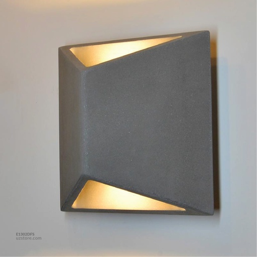 [E1302DFS] مصباح جدار خارجي أسمنت رمادي 2*6 واط LED 610009