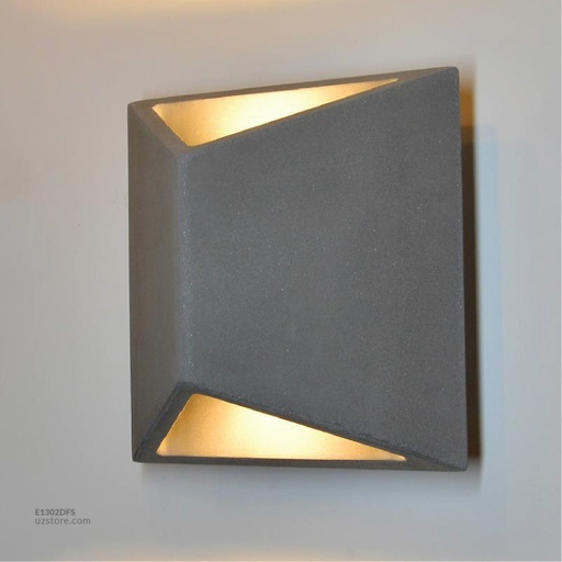 [E1302DFS] Grey Cement Led Outdoor Wall light 2*6W
 610009