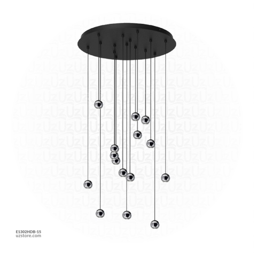 [E1302HDB-15] Black Led Pendant Canopy Light 15*4W 215404