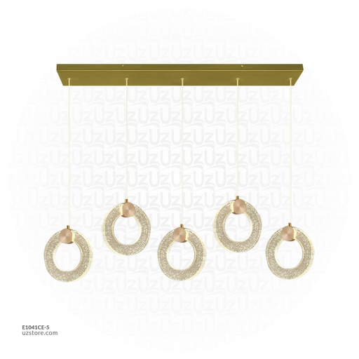 [E1041CE-5] ثريا 9399/5 ذهبي كرستال 75*10*100 30W