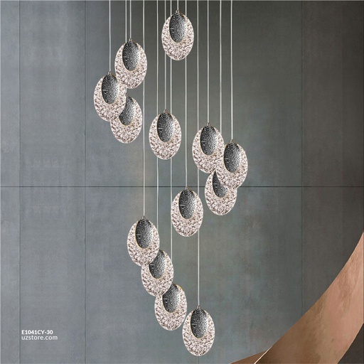 [E1041CY-30] Chandelier 9637/30 BK Q65 H500 210W