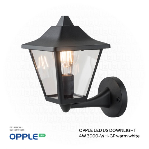 [EP236W-BU] OPPLE LED Outdoor Wall Light E II E27 UP Black GP, 715000006010