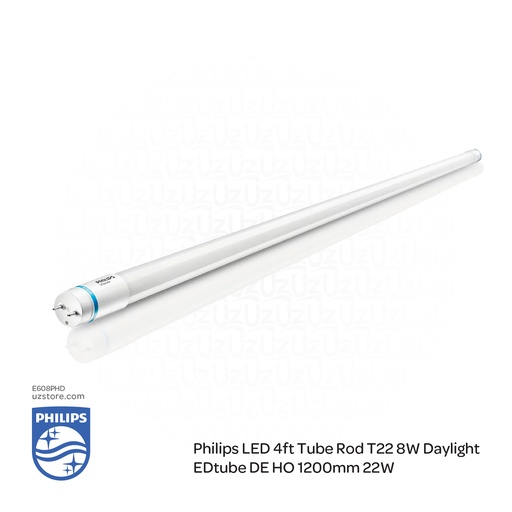 [E608PHD] PHILIPS LED 4Ft Tube Bulb RodT8 EdTube Bulb DE HO 1200mm 765 T8G13 22W , 6500K Cool DayLight 