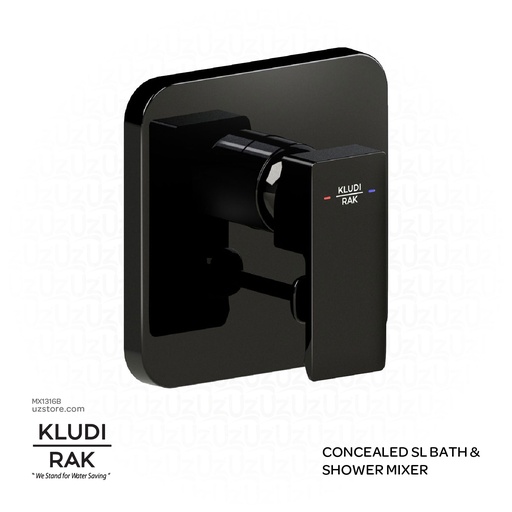 [MX1316B] KLUDI RAK Profile Star Concealed Single Lever Bath and Shower Mixer, 
Trim Set Matt Black, RAK14175.BK2