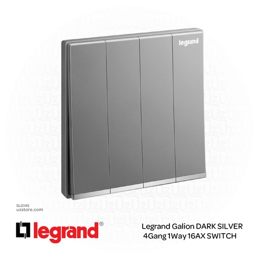 [SLG14S] Legrand Galion DARK SILVER 4Gang 1Way 16AX SWITCH