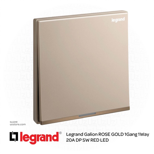 [SLG31R] Legrand Galion ROSE GOLD 1Gang 1Way 20A DP SW RED LED
