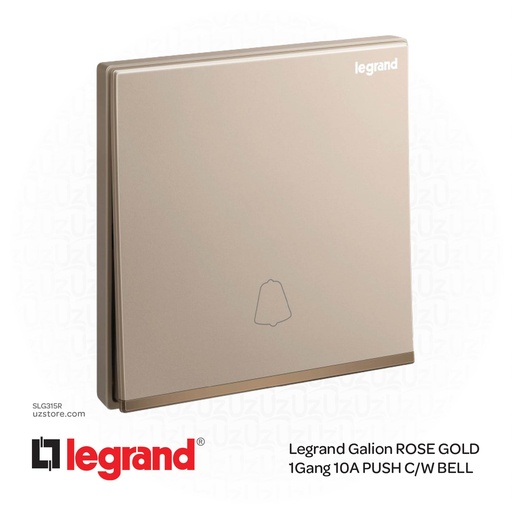 [SLG315R] Legrand Galion ROSE GOLD 1Gang 10A PUSH C/W BELL