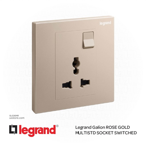 [SLG36MR] Legrand Galion ROSE GOLD MULTISTD SOCKET SWITCHED