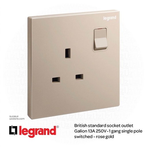 [SLG36LR] Legrand Galion ROSE GOLD 13A SOCKET + SWITCH+