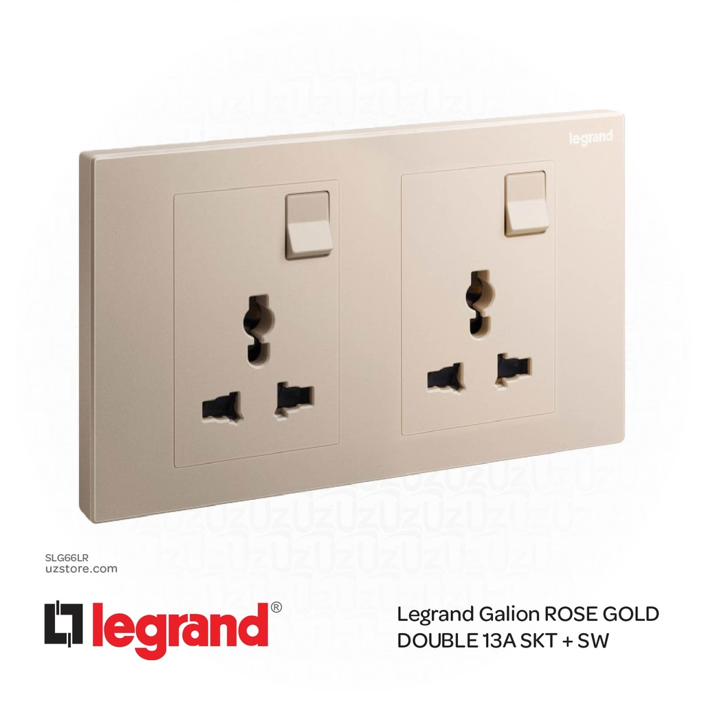 Legrand Galion ROSE GOLD DOUBLE 13A SKT + SW | UZ Store