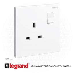 [SLG36W] Legrand Galion WHITE BS 13A SOCKET + SWITCH