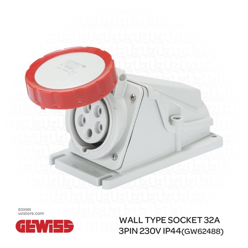 [EG1065] GEWISS WALL TYPE SOCKET 32A 5PIN 230V IP67(GW62516)