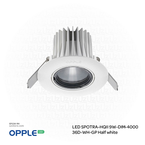 [EP234-9H] OPPLE LED Spot Light ECOMAX-HQII  9W DIM 36D WH-GP , 4000K Natural White 