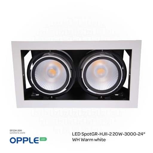 [EP234-20H] أوبل مصباح إضاءة سبوت لايت ليد 20 واط 4000 كلفن لون ضوء أبيض مصفر طبيعي
OPPLE LED SpotGR-HJII-2 -24°-WH