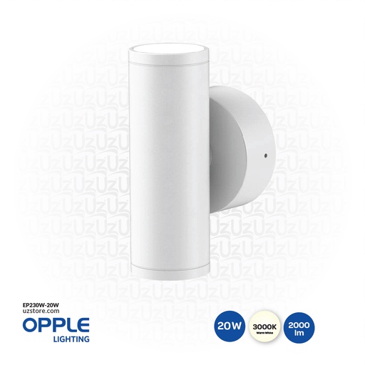 [EP230W-20W] OPPLE LED Outdoor Wall Light-20W-3000K-15D-WH-GP , 3000K Warm White 715000001910 