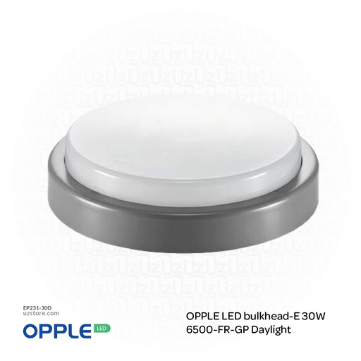 [EP231-30D] أوبل إضاءة ليد بولكهيد 30واط (6000K +/-) ضوء نهاري أبيض
OPPLE LED Bulkhead E30W-6500K-FR-GP