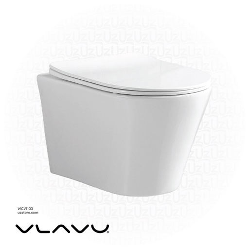 [WCV1103] Vlavu wall-hung toilet ( WC ) White Rimless dual-flush ，P-trap 180mm , UF seat cover  540x360x325mm CB. 16.0056