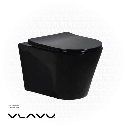 [WCV1103BK] فلافو مرحاض معلق  أسودRimless dual-flush ，P-trap 180mm , UF seat cover  495x360x325mm CB. 16.0056