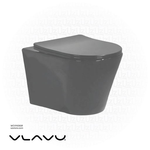 [WCV1103GR] فلافو مرحاض معلق رماديRimless dual-flush ，P-trap 180mm , UF seat cover  495x360x325mm CB. 16.0056