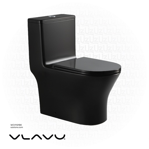 [WCV1121BK] Vlavu WC one piece ( Toilet ) Black S-trap 250mm , UF seat cover S-trap 250mm , UF seat cover 670*350*760mm CB. 12.0105
