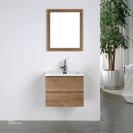 [WC212] Polymarble WashBasin With Polywood Cabinet and Mirror  KZA-2120060 600*480*500