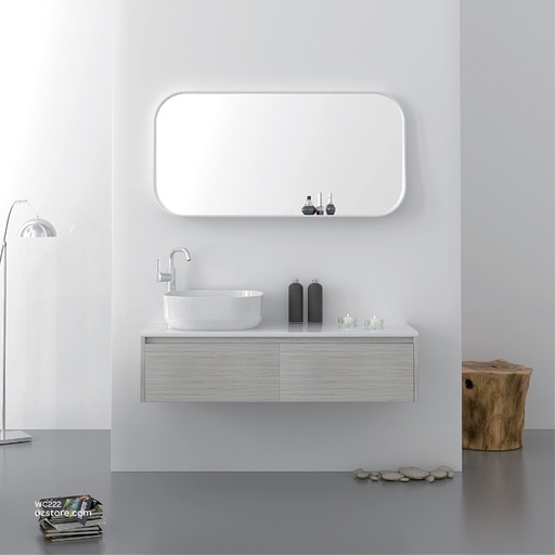 [WC222] WashBasin with Polywood Cabinet and Mirror With PolyMarble Frame KZA-1720140 1400*500*550