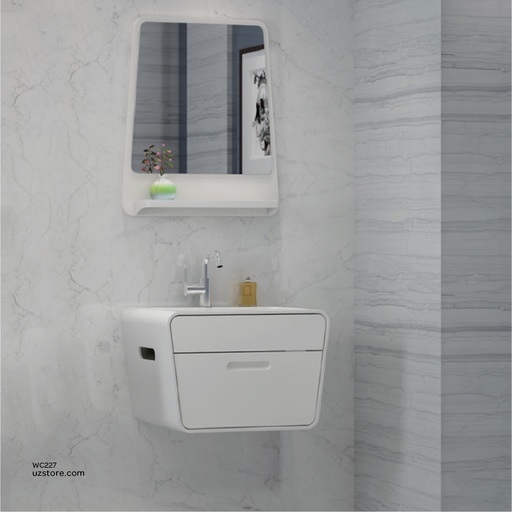 [WC227] PolyMarble WashBasin, Mirror and Shelf KZA-1951060 600*450*400